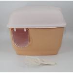 YES4PETS XL Portable Hooded Cat Toilet Litter Box Tray House with Handle and Scoop Brown - Pet Care > Cat Supplies >