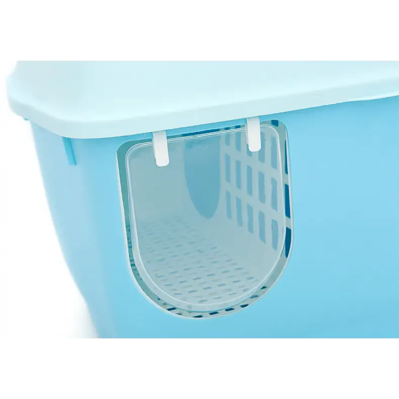 YES4PETS XL Portable Hooded Cat Toilet Litter Box Tray House with Handle and Scoop Blue - Pet Care > Cat Supplies > Cat