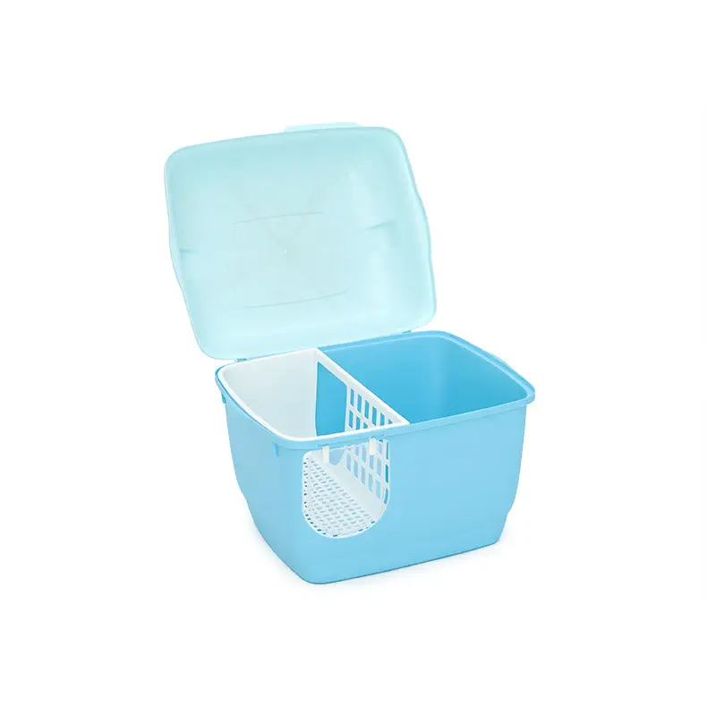 YES4PETS XL Portable Hooded Cat Toilet Litter Box Tray House with Handle and Scoop Blue - Pet Care > Cat Supplies > Cat