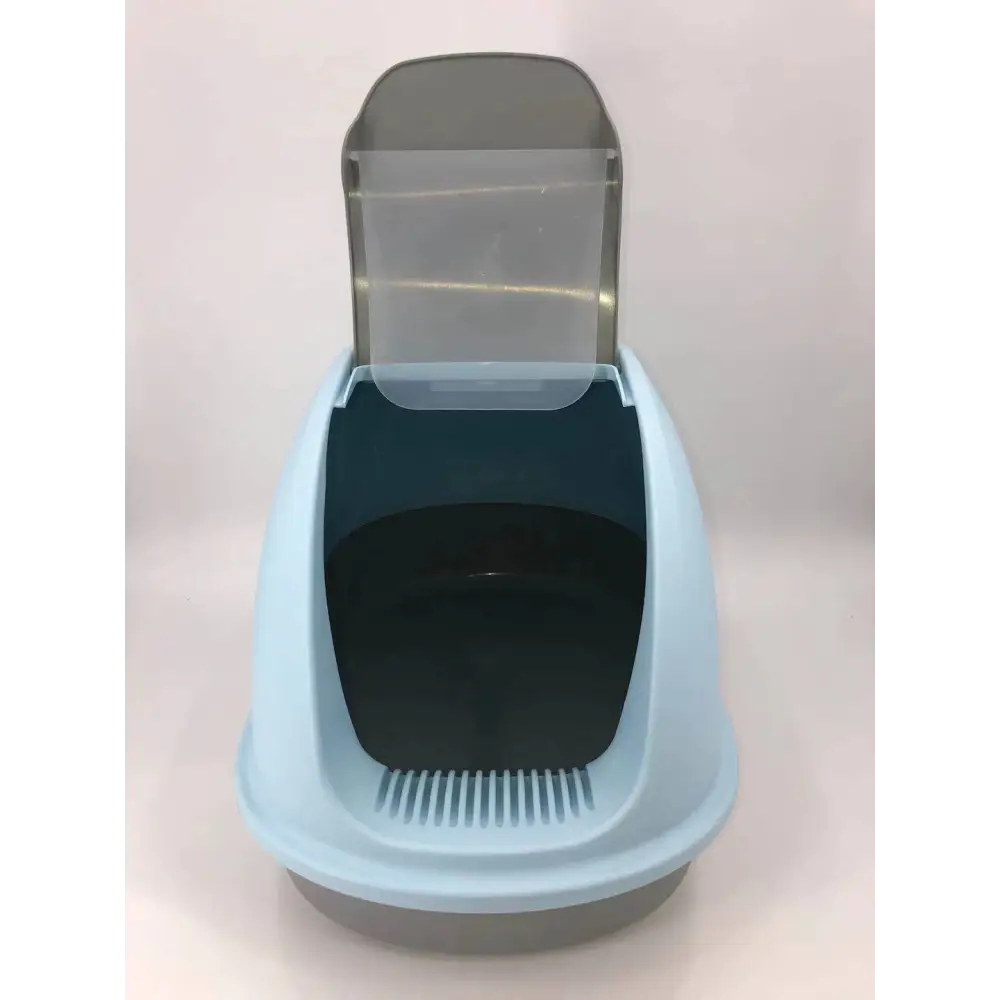 YES4PETS XL Portable Hooded Cat Toilet Litter Box Tray House w Charcoal Filter and Scoop Blue - Pet Care > Cat Supplies