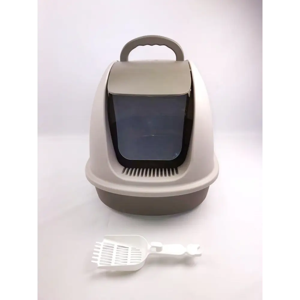 YES4PETS XL Portable Hooded Cat Toilet Litter Box Tray House w Charcoal Filter and Scoop Brown - Pet Care > Cat