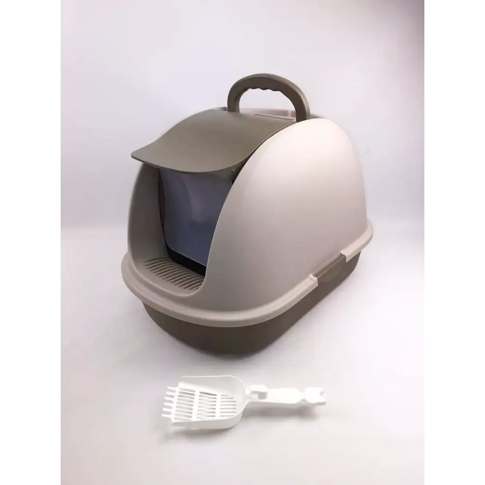 YES4PETS XL Portable Hooded Cat Toilet Litter Box Tray House w Charcoal Filter and Scoop Brown - Pet Care > Cat