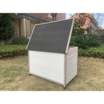 YES4PETS XL Timber Pet Dog Kennel House Puppy Wooden Timber Cabin With Stripe White - Pet Care > Dog Supplies > Dog