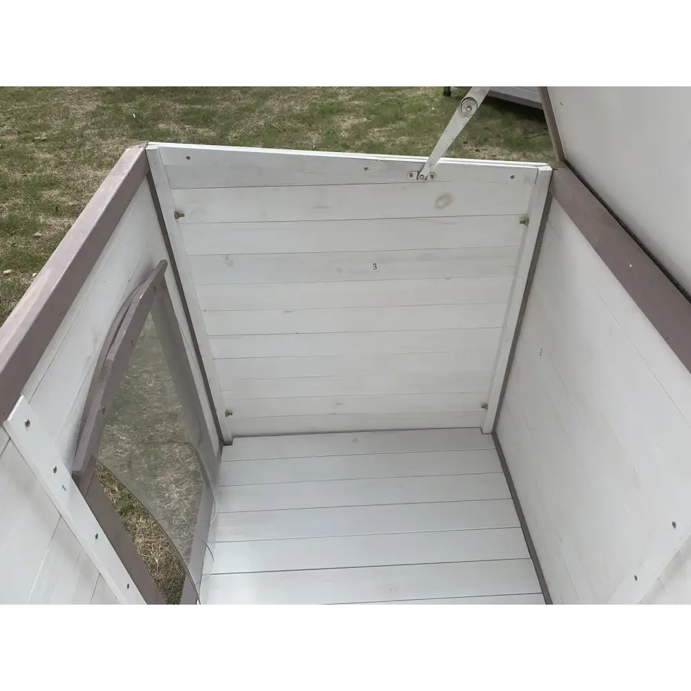 YES4PETS XL Timber Pet Dog Kennel House Puppy Wooden Timber Cabin With Stripe White - Pet Care > Dog Supplies > Dog