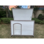 YES4PETS XL Timber Pet Dog Kennel House Puppy Wooden Timber Cabin With Stripe White - Pet Care > Dog Supplies > Dog