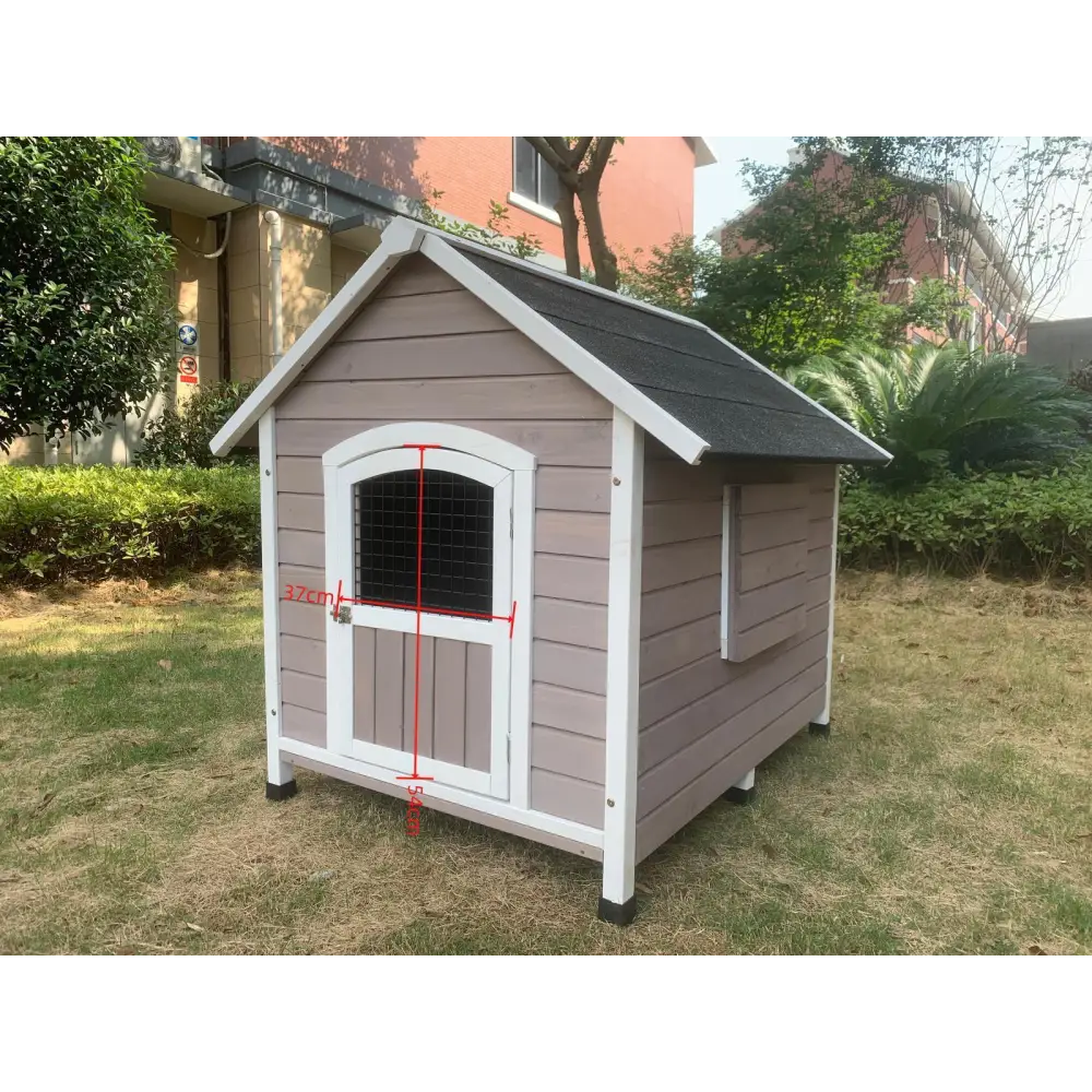 YES4PETS XL Timber Pet Dog Kennel House Puppy Wooden Timber Cabin With Door Grey - Pet Care > Dog Supplies > Dog Kennels