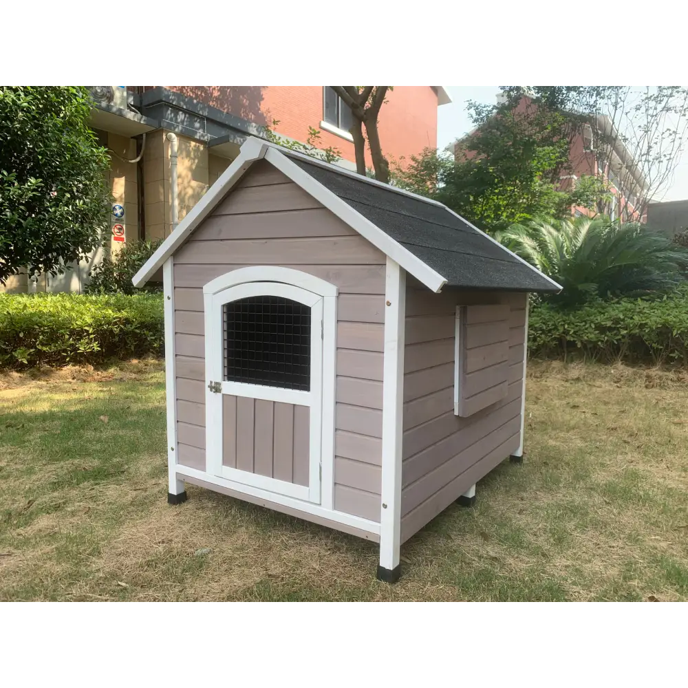 YES4PETS XL Timber Pet Dog Kennel House Puppy Wooden Timber Cabin With Door Grey - Pet Care > Dog Supplies > Dog Kennels