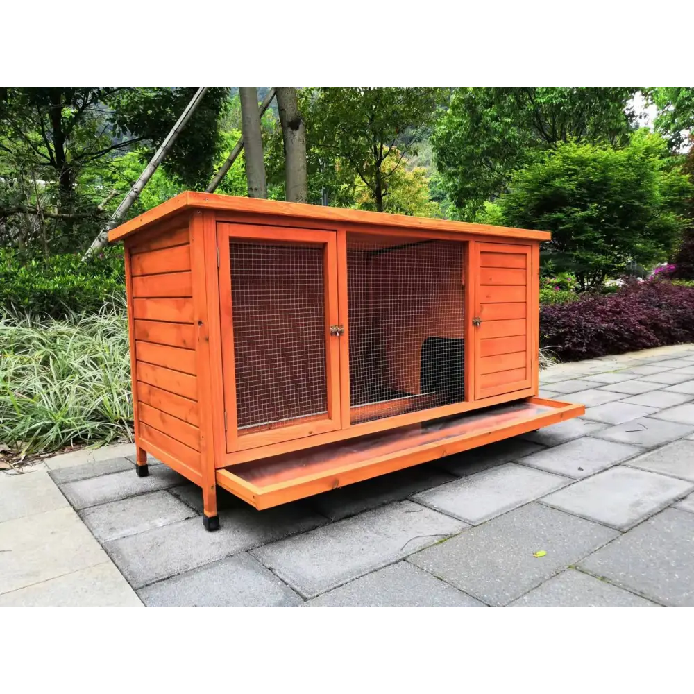 YES4PETS XXL Rabbit Hutch Guinea Pig Cage Ferret cage Chicken Coop W Pull Out Tray 150x60x75 cm - Pet Care > Coops &