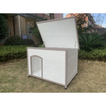 YES4PETS XXL Timber Pet Dog Kennel House Puppy Wooden Timber Cabin With Stripe White - Pet Care > Dog Supplies > Dog