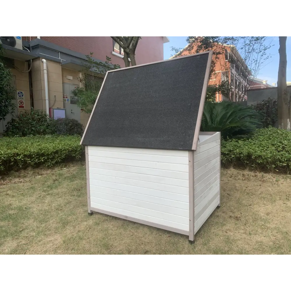 YES4PETS XXL Timber Pet Dog Kennel House Puppy Wooden Timber Cabin With Stripe White - Pet Care > Dog Supplies > Dog