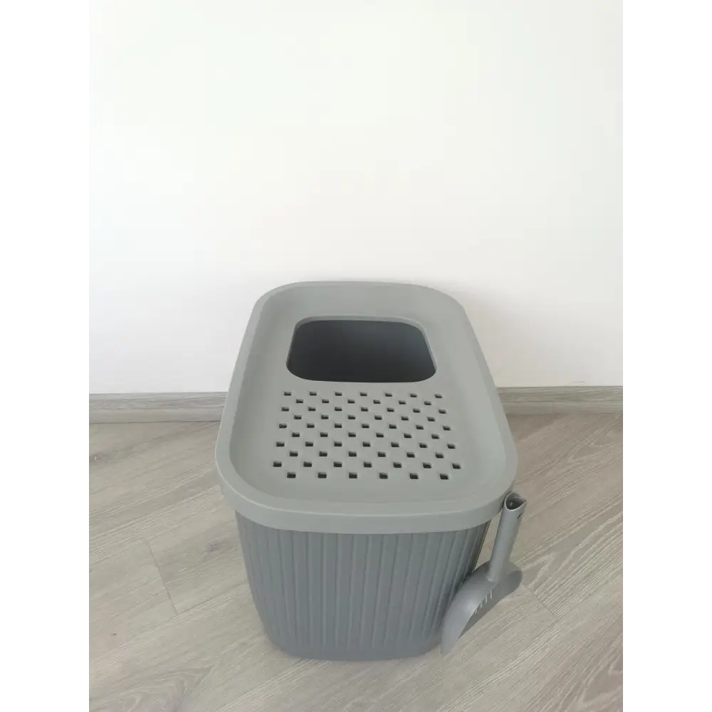 YES4PETS XXL Top Entry Cat Litter Box No Mess Large Enclosed Covered Kitty Tray Grey - Pet Care > Cat Supplies > Cat