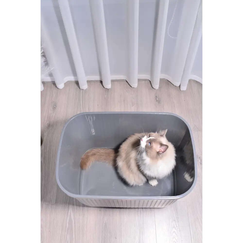 YES4PETS XXL Top Entry Cat Litter Box No Mess Large Enclosed Covered Kitty Tray Grey - Pet Care > Cat Supplies > Cat