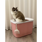 YES4PETS XXL Top Entry Cat Litter Box No Mess Large Enclosed Covered Kitty Tray Pink - Pet Care > Cat Supplies > Cat