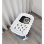 YES4PETS XXL Top Entry Cat Litter Box No Mess Large Enclosed Covered Kitty Tray Dark Blue - Pet Care > Cat Supplies >