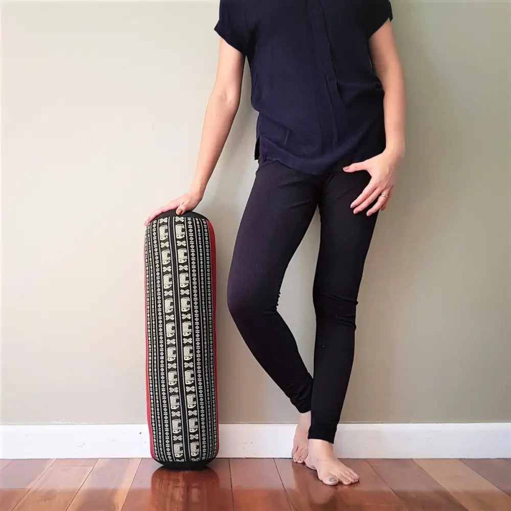 Yoga Bolster /Props Natural Kapok Filled RedEle - Home & Garden > Decor
