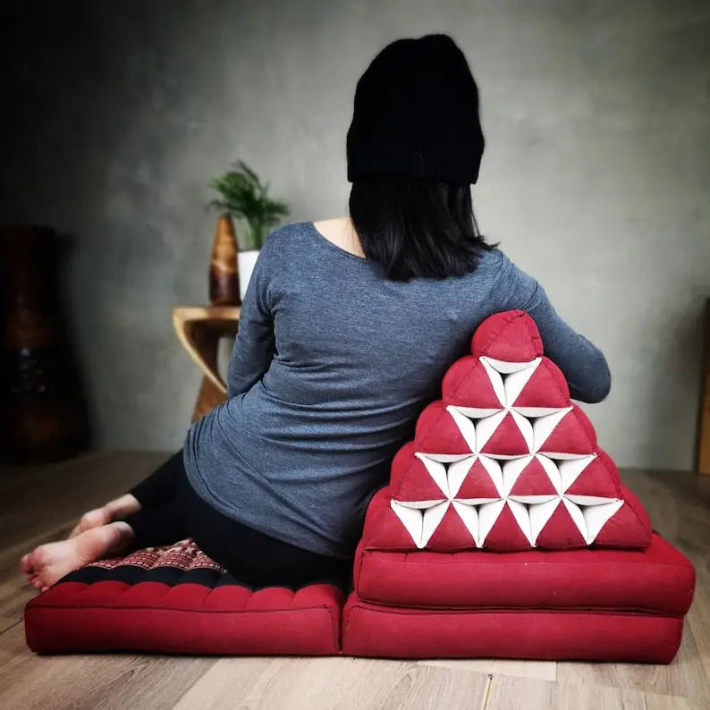 Yoga Thai relaxation Jumbo size cushions 3-Fold Zafu Meditation Cushion Set-100% Kapok Fibre XL JUMBO size - Furniture