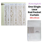 Yours to Love One Kensington White Lace Rod Pocket Curtain 300 x 213 cm - Home & Garden > Curtains > Curtains & Drapes