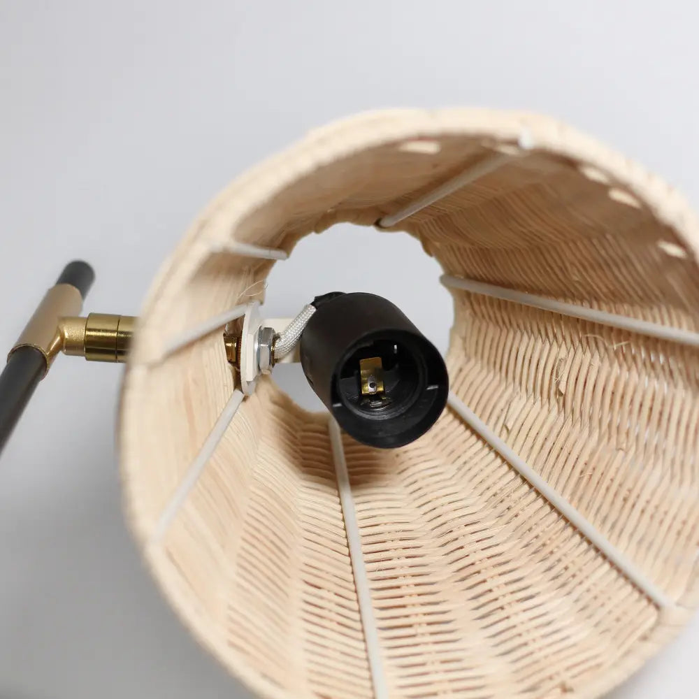Yvette Rattan Floor Lamp - Home & Garden > Lighting