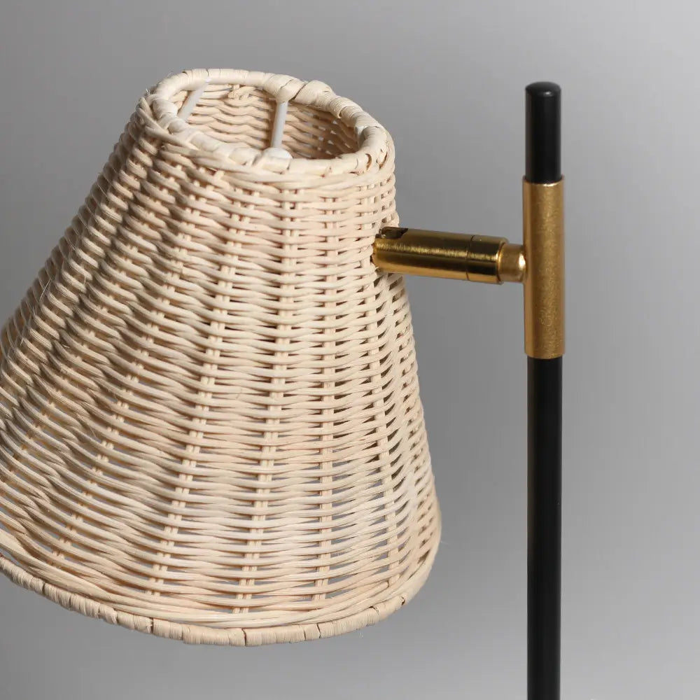 Yvette Rattan Floor Lamp - Home & Garden > Lighting