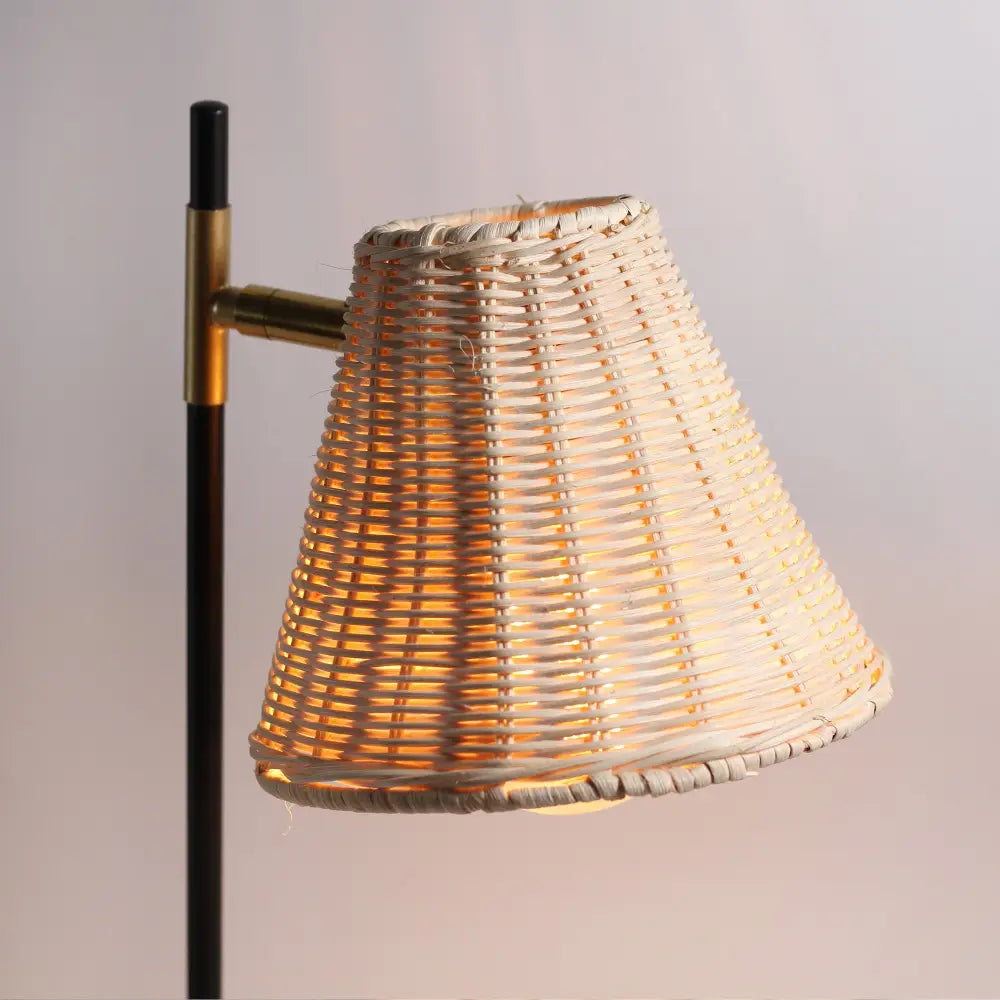 Yvette Rattan Floor Lamp - Home & Garden > Lighting