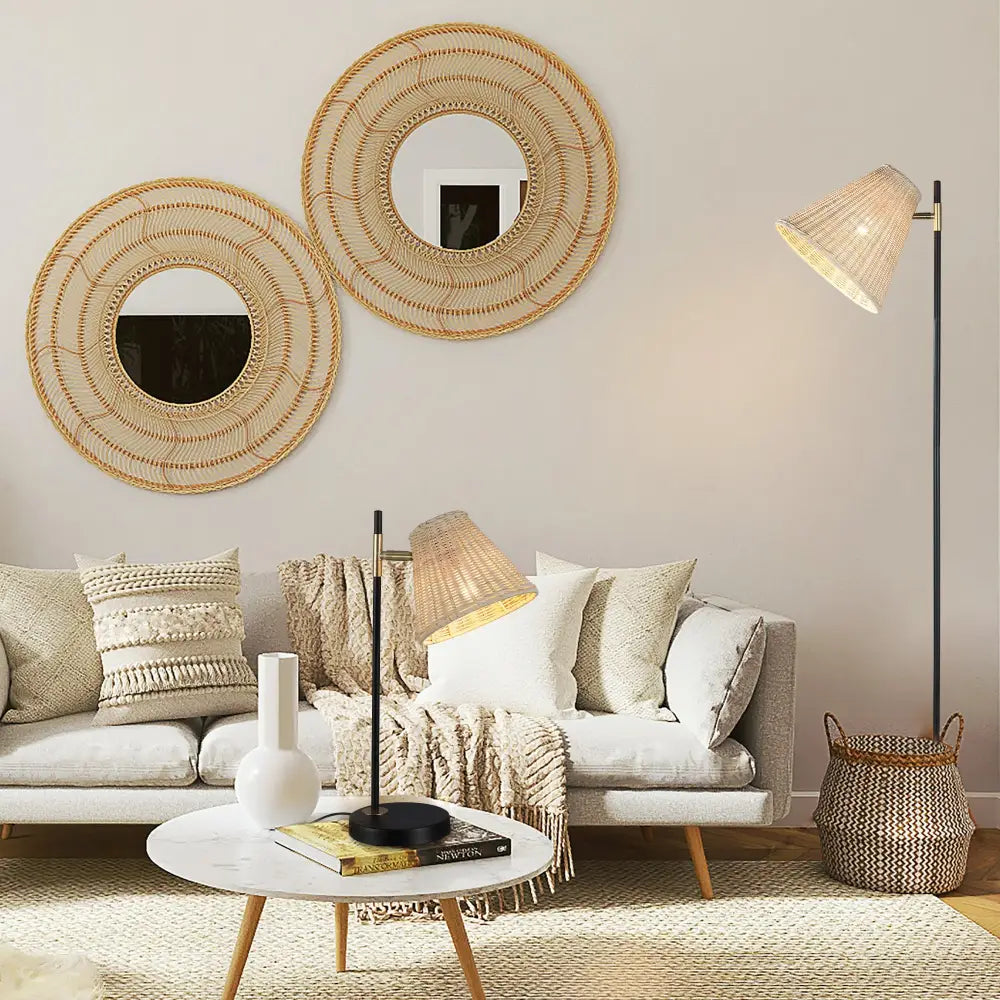 Yvette Rattan Table Lamp - Home & Garden > Lighting