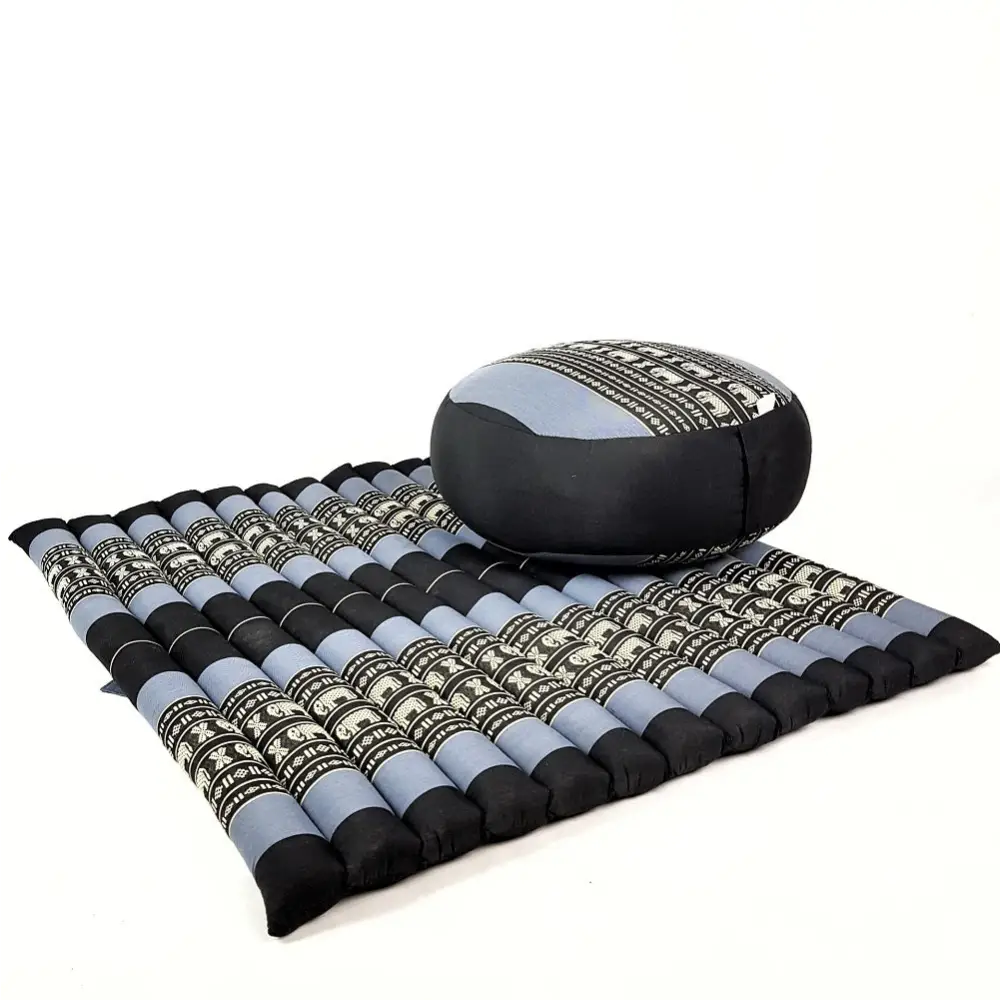 Zafu & Zabuton Meditation Set Blue/Elephant - Home & Garden > Decor