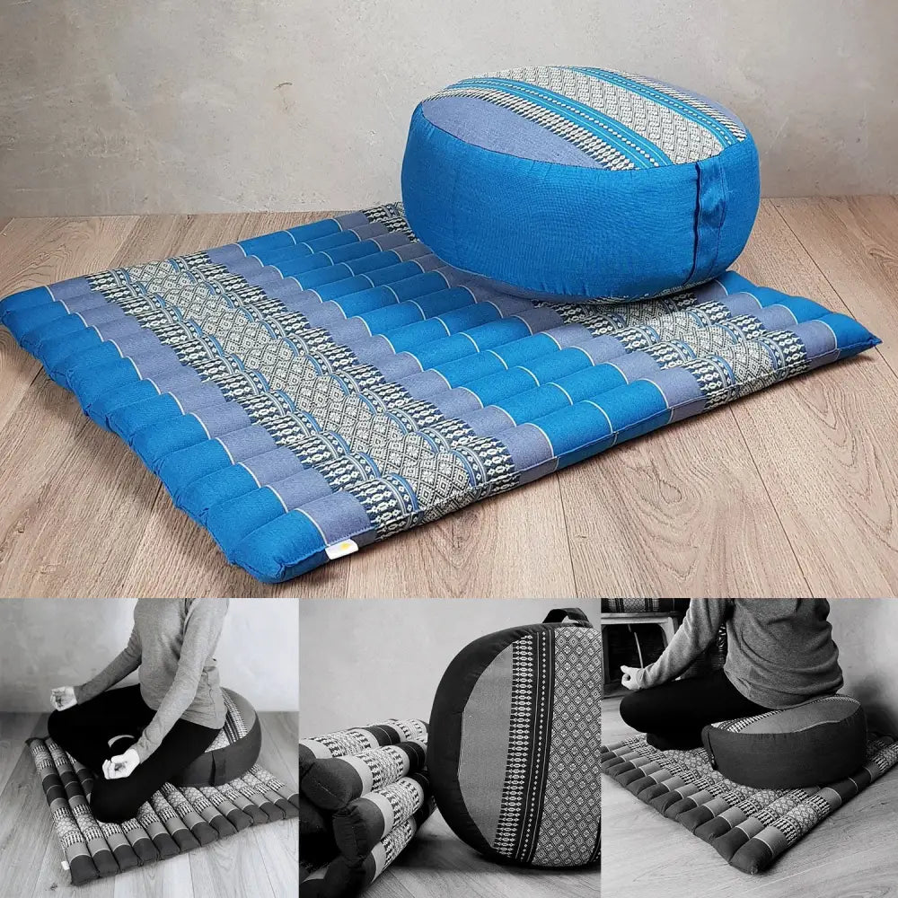 Zafu & Zabuton Meditation Set Blue - Home & Garden > Decor