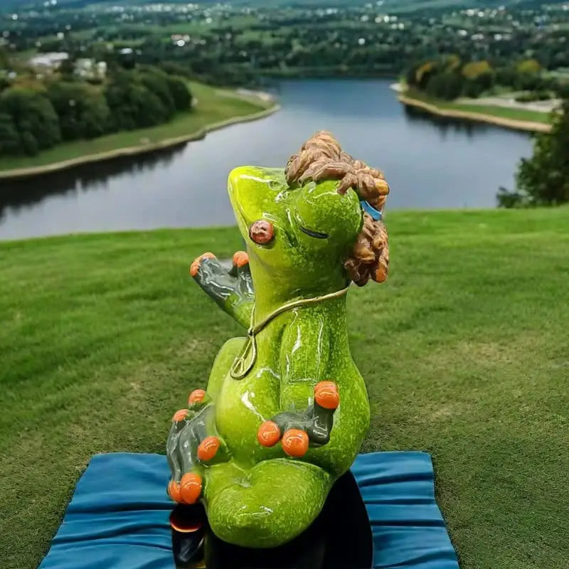 Zen Frog Meditation Figurine - Peaceful Yoga Frog Statue - Home & Garden > Decor > Vases & Table Decor