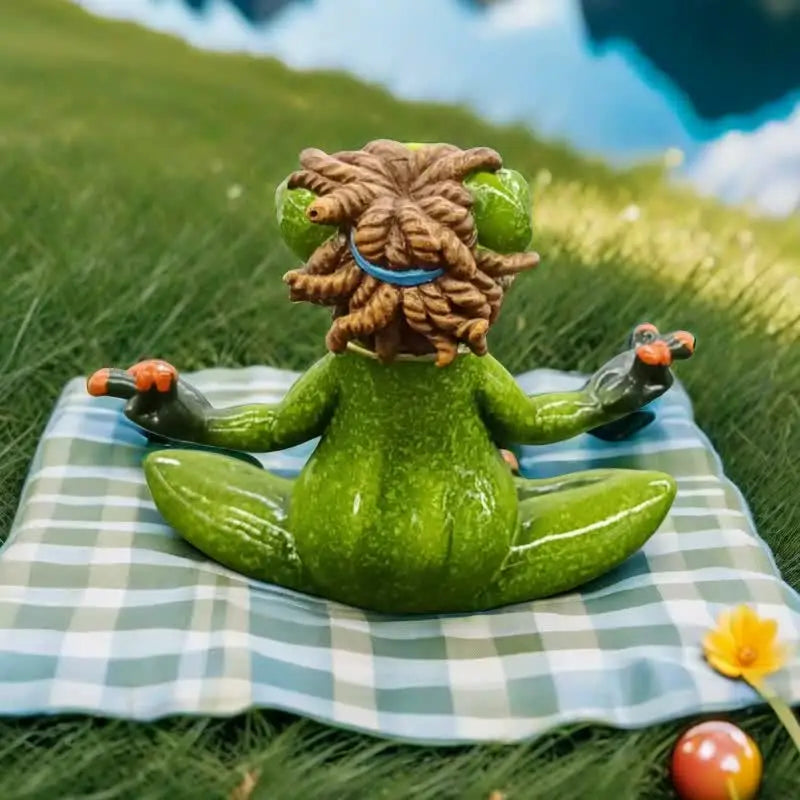 Zen Frog Meditation Figurine - Peaceful Yoga Frog Statue - Home & Garden > Decor > Vases & Table Decor