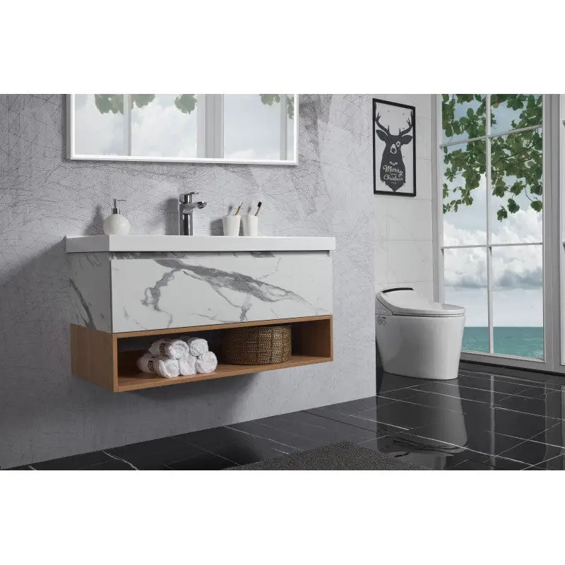 Zero wall hung bathroom vanity - Furniture > Bathroom