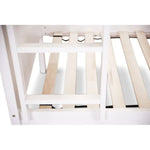 Zinnia Single Bunk Bed Frame Solid Rubber Timber Wood Loft Furniture - White - Furniture > Bedroom > Beds & Bed Frames