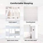 Zinnia Single Bunk Bed Frame Solid Rubber Timber Wood Loft Furniture - White - Furniture > Bedroom > Beds & Bed Frames
