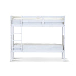 Zinnia Single Bunk Bed Frame Solid Rubber Timber Wood Loft Furniture - White - Furniture > Bedroom > Beds & Bed Frames