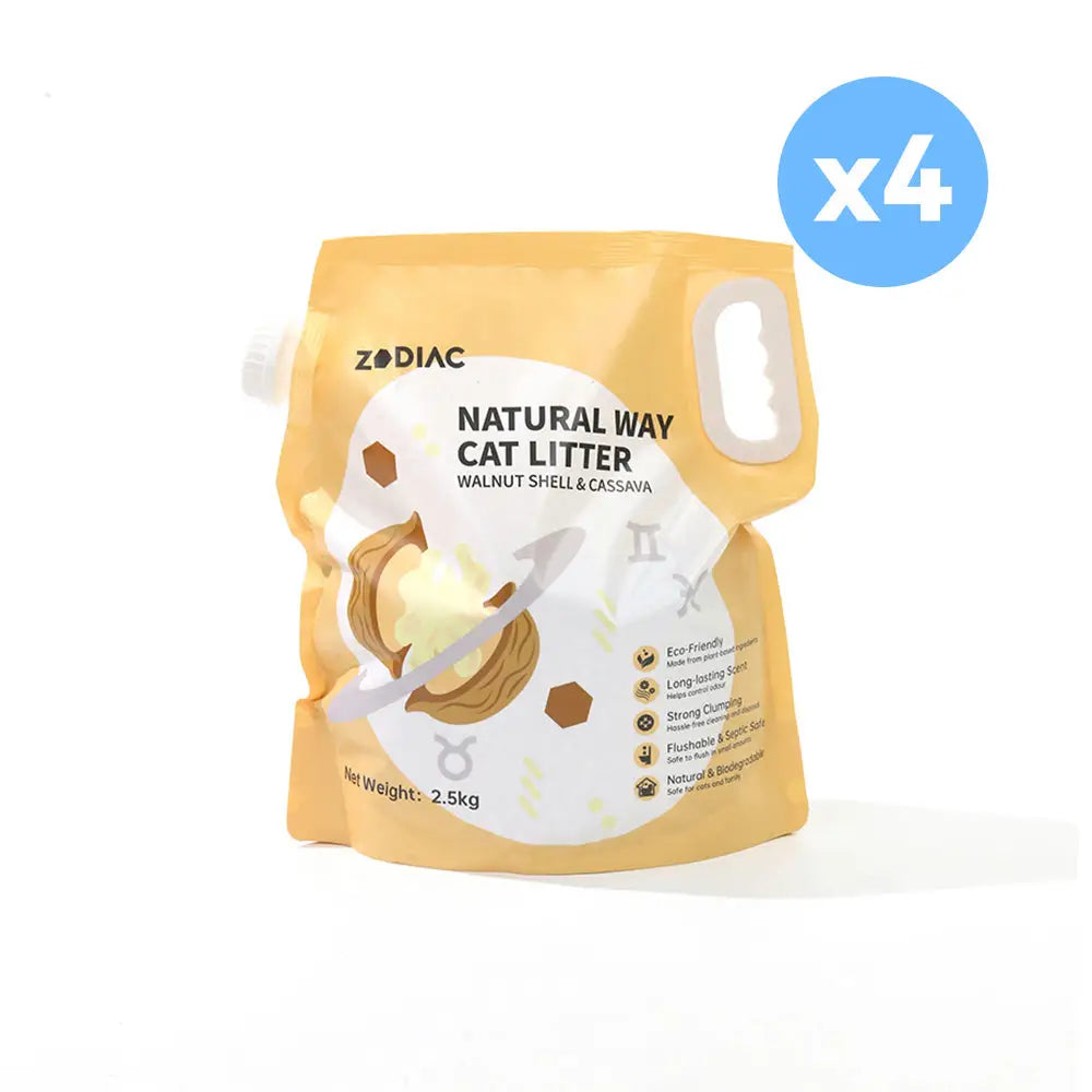 ZODIAC Natural Way Walnut Shell & Cassava Cat Litter 2.5Kgx4 - Pet Care > Cat Supplies > Cat Litter