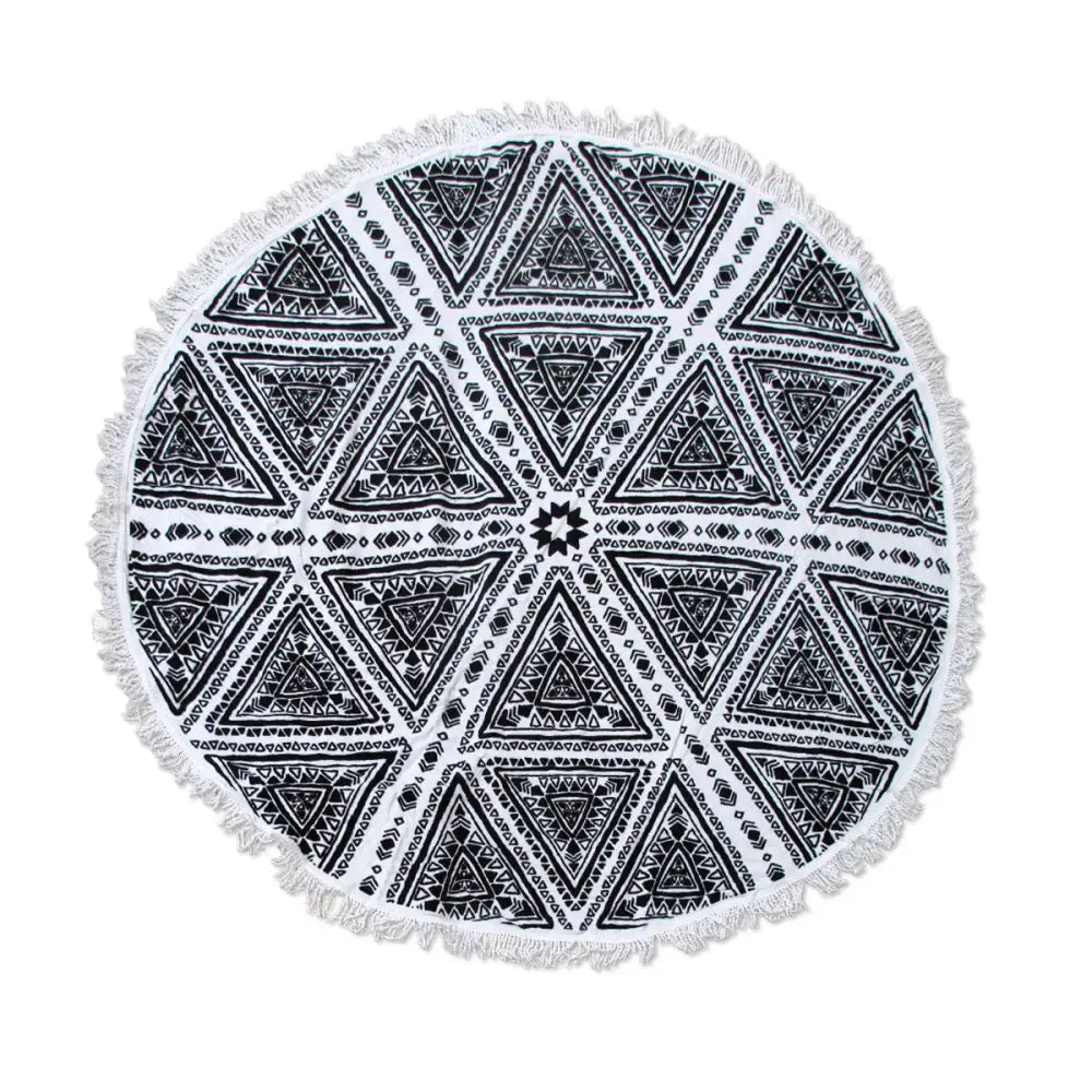 Zulu Triangle 100% Cotton Round Beach Towel - Home & Garden > Bathroom Accessories