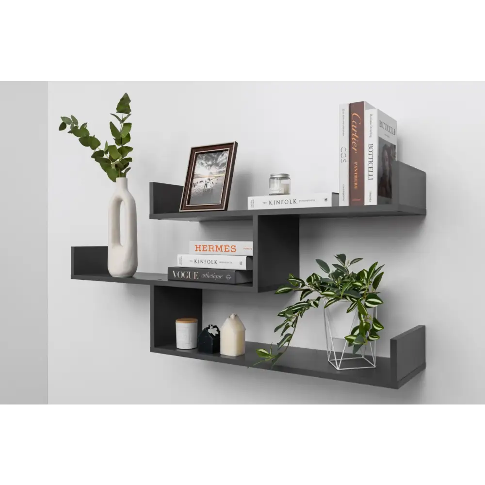 ZURICH MULTI LEVEL SHELF KIT (GRAPHITE) - Furniture > Living Room