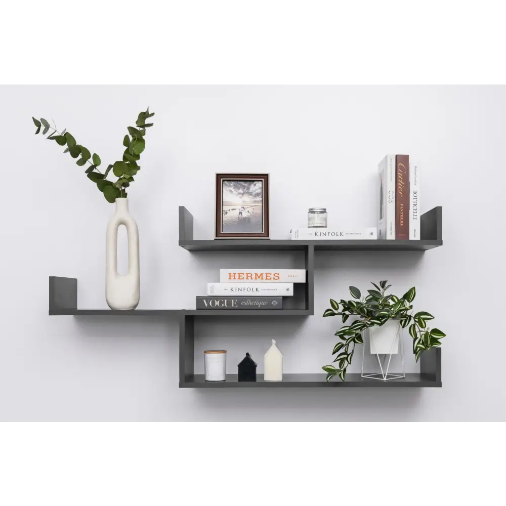 ZURICH MULTI LEVEL SHELF KIT (GRAPHITE) - Furniture > Living Room