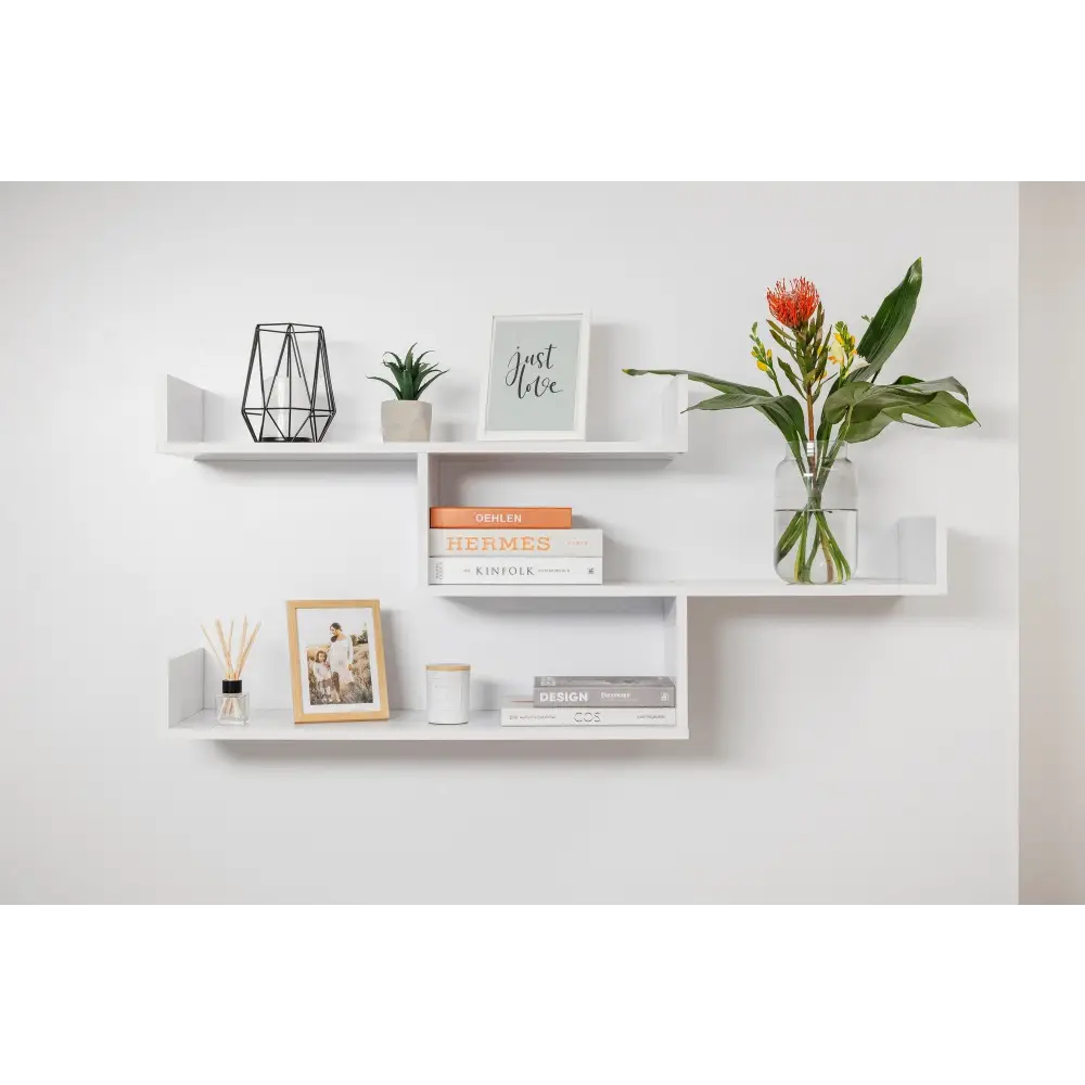 ZURICH MULTI LEVEL SHELF KIT (WHITE) - Furniture > Living Room