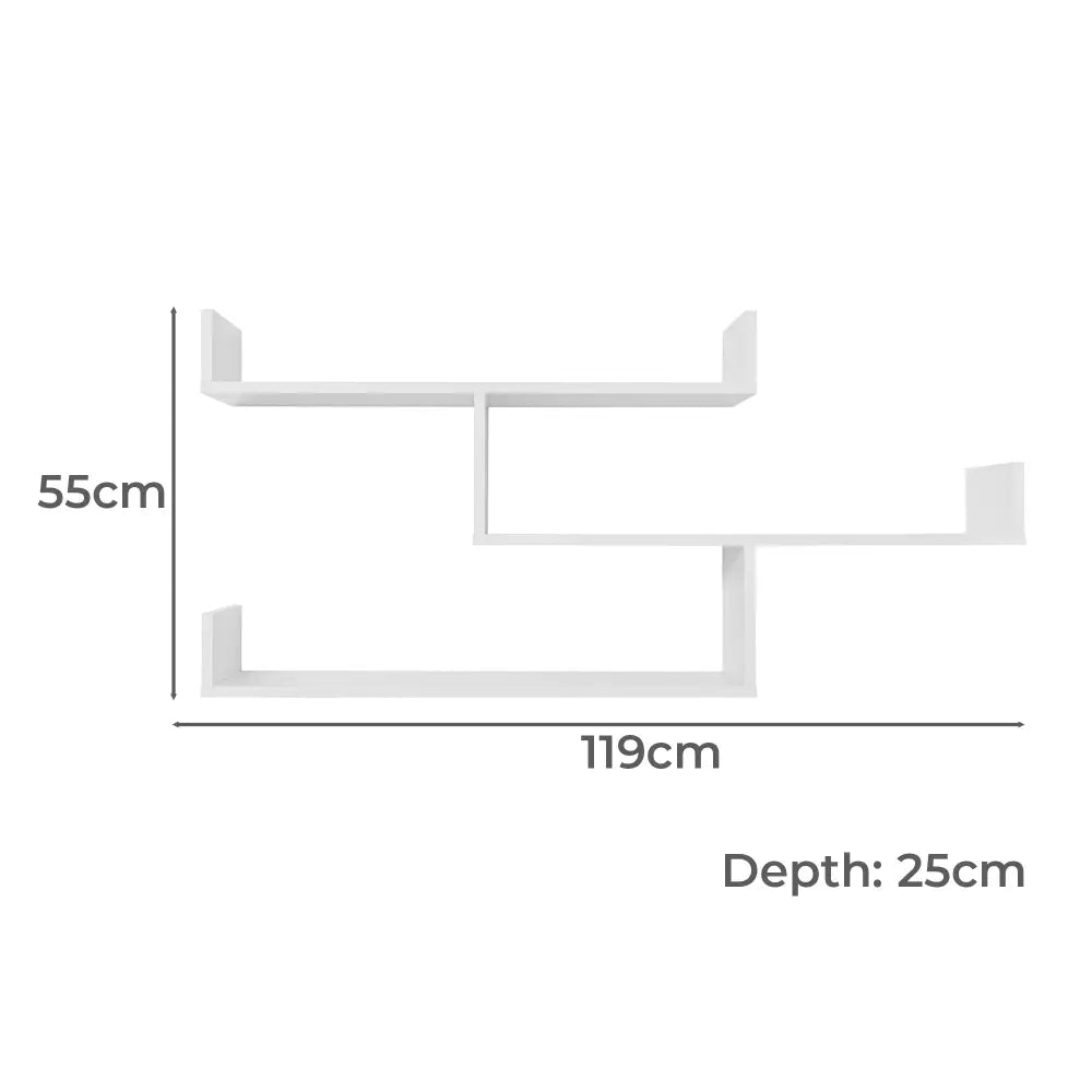 ZURICH MULTI LEVEL SHELF KIT (WHITE) - Furniture > Living Room